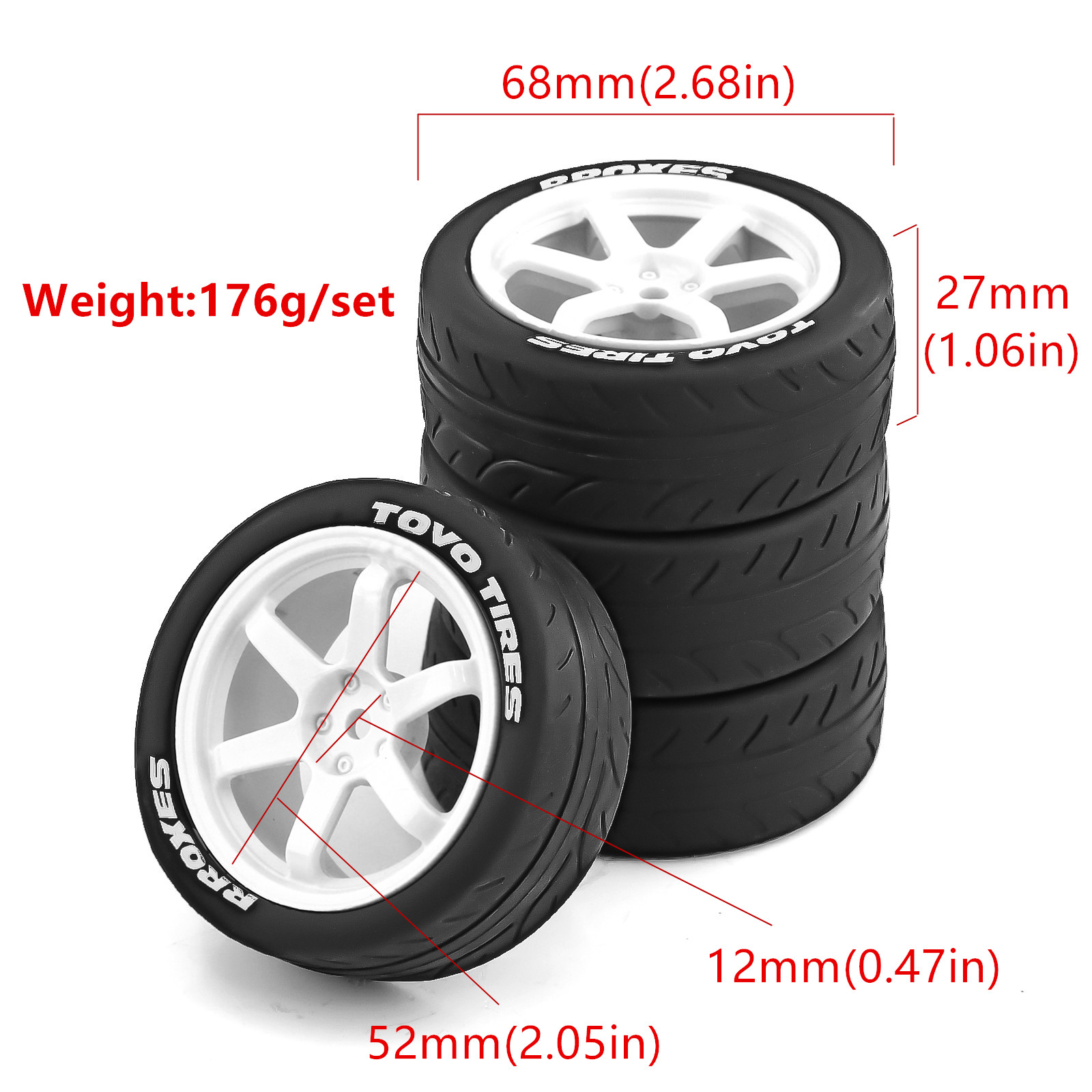 1/10 RC On Road Tires Rubber R - огляд і ціна Tamiya Model Rc Car